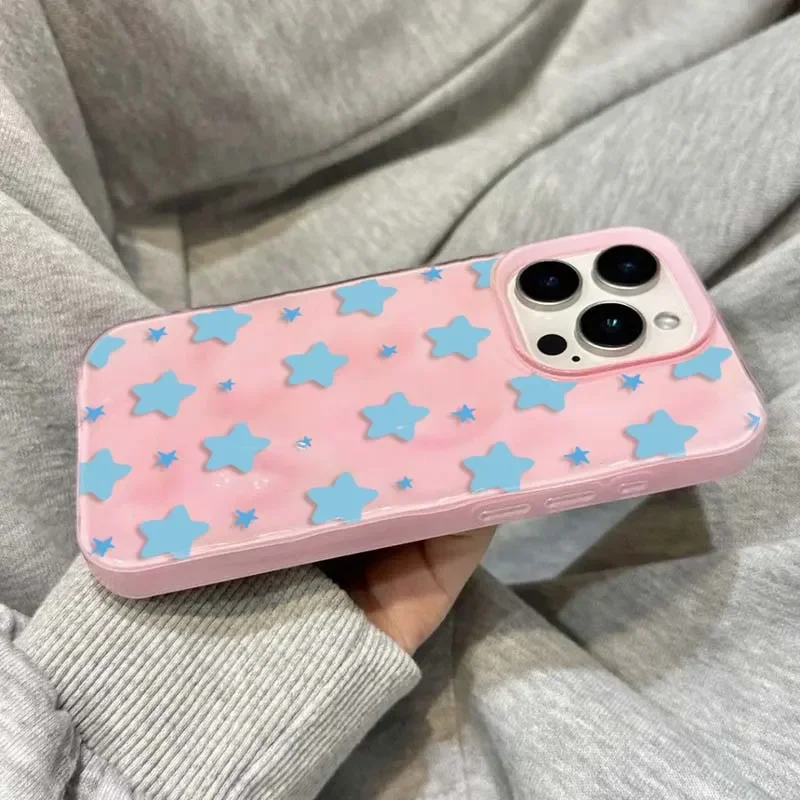 Милый чехол для телефона с синими и желтыми звездами для iphone 17air 16 - Фотография_3