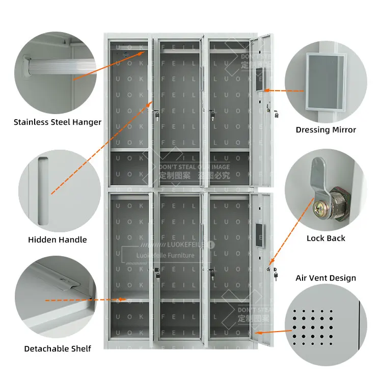 Стальной 6-дверный стальной шкаф almirah - Фотография_2