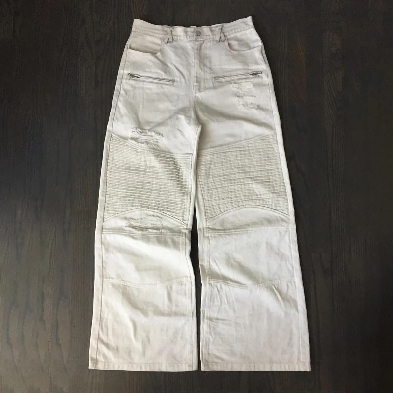 Y2k ретро байкерские джинсовые брюки с карманами на молнии