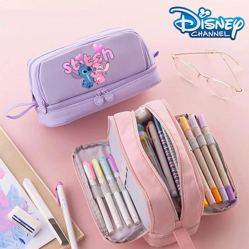 Stitch большой вместительный чехол для канцелярских принадлежностей