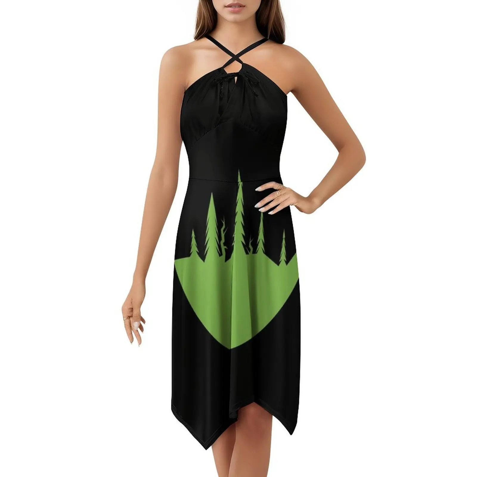 Яркое платье с лесной рыбной миской ii и вырезом в форме сердца - Фотография_5