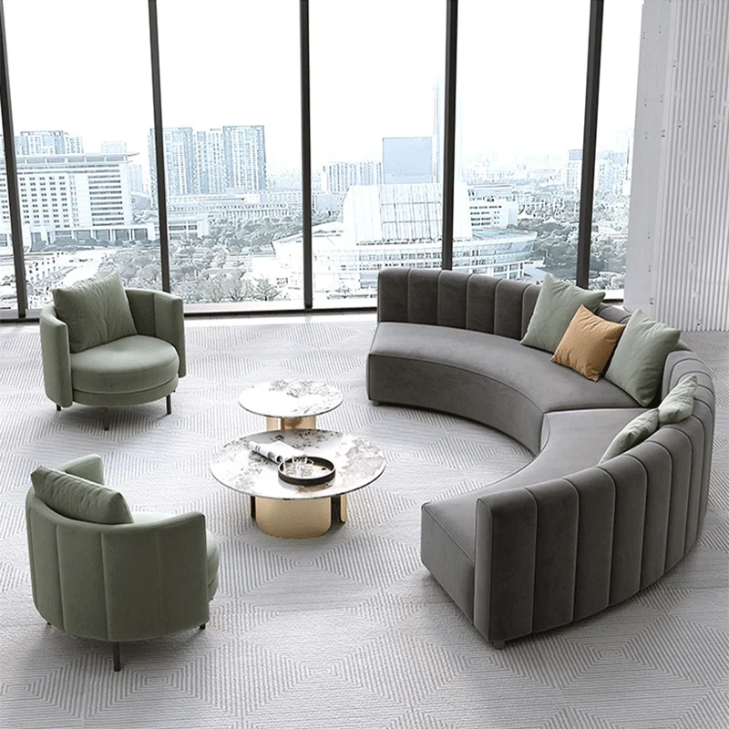 Круглый секционный диван для гостиной отеля - Фотография_4