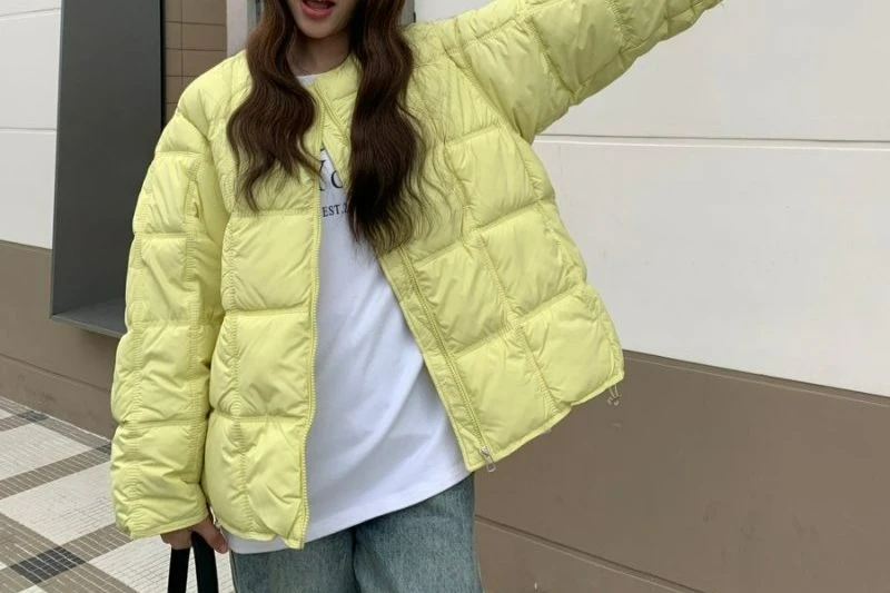 Модная хлопковая куртка с круглым вырезом для женщин - Фотография_5