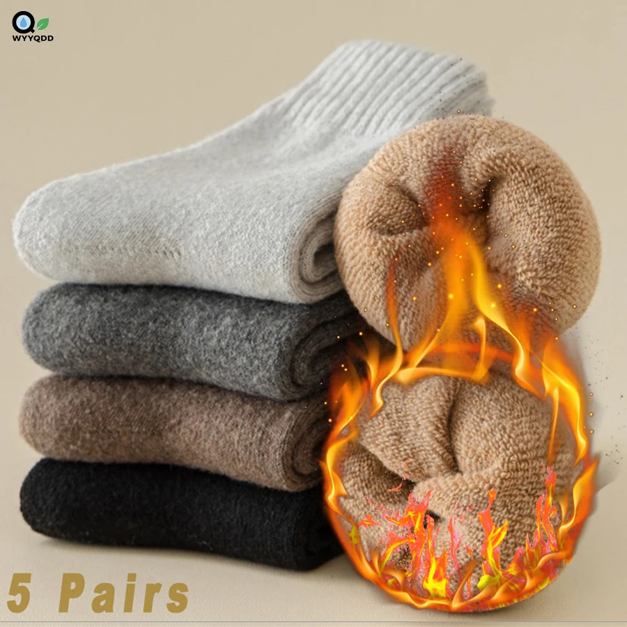 5 пар осенне-зимних толстых шерстяных носков