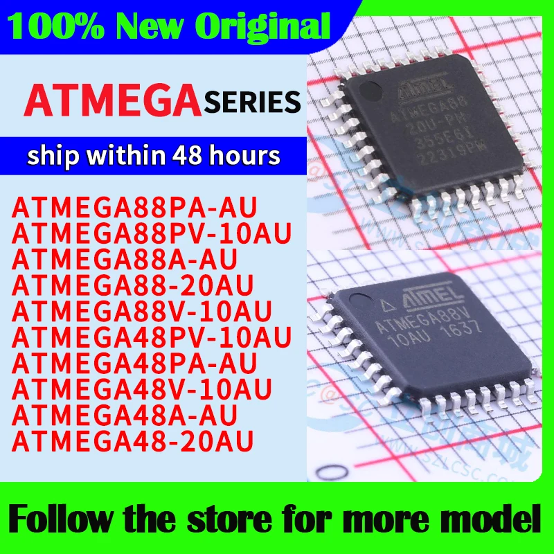 Atmega88pa-au atmega88pv-10au atmega88a-au