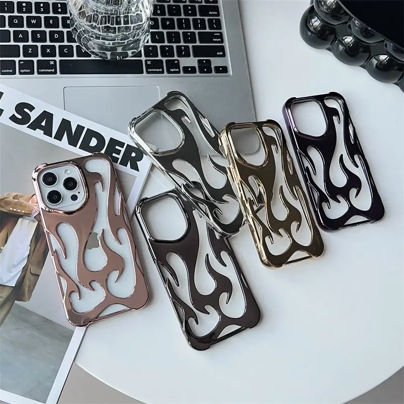 Новый полый тонкий чехол для телефона с 3d пламенным узором для iphone 17 - Фотография_6