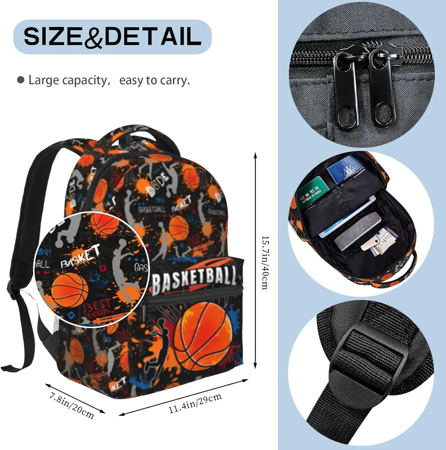 Баскетбольный школьный рюкзак для мальчиков и девочек - Фотография_2