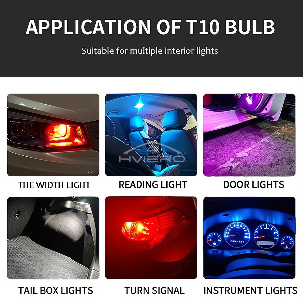 Стеклянные светодиодные автомобильные лампы cob w5w 194 t10 - Фотография_4