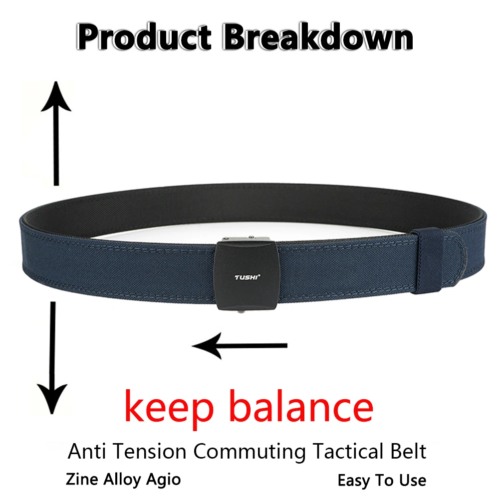 Tushi жесткий военный мужской ремень с быстросъемной пряжкой - Фотография_5