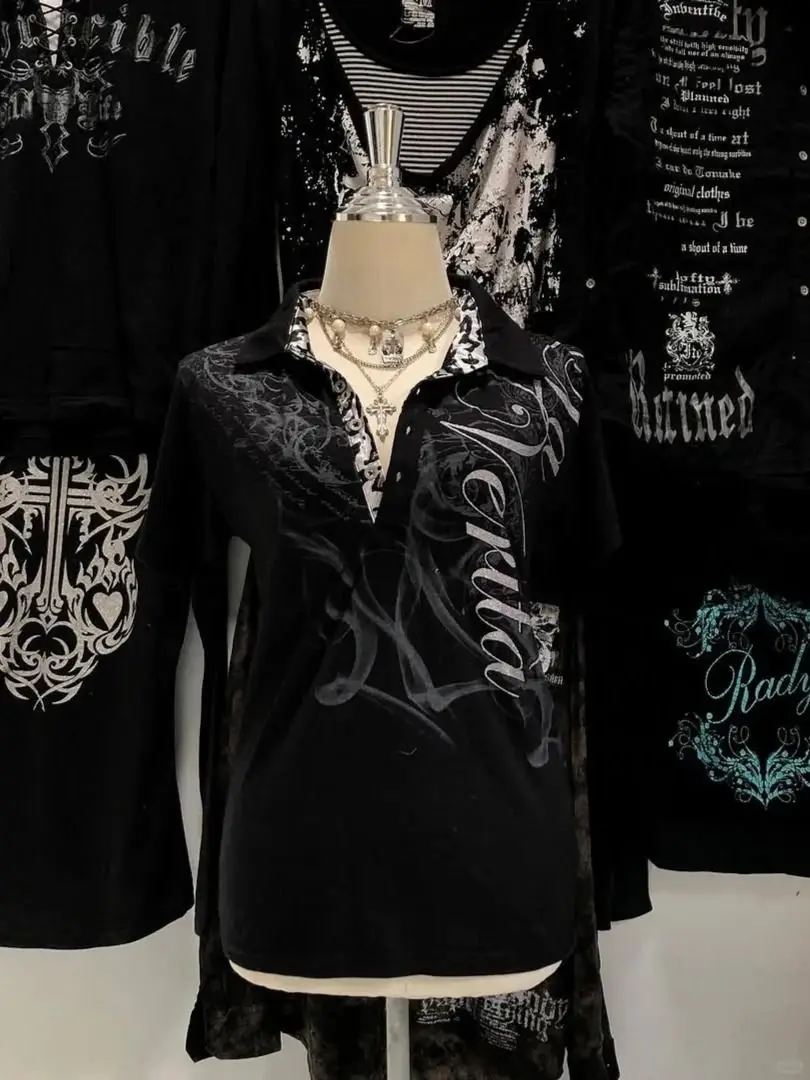 Винтажная футболка y2k с буквенным принтом 90-х годов - Фотография_4