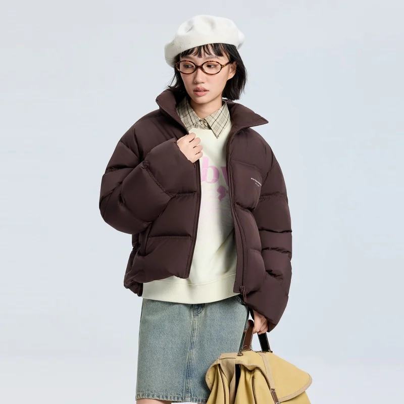 Metersbonwe женская короткая пышная куртка с капюшоном