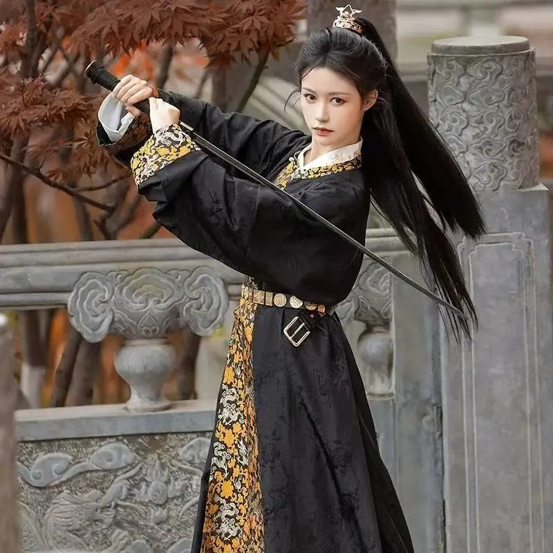 Оригинальный золотой тканый ханьфу для мужчин и женщин