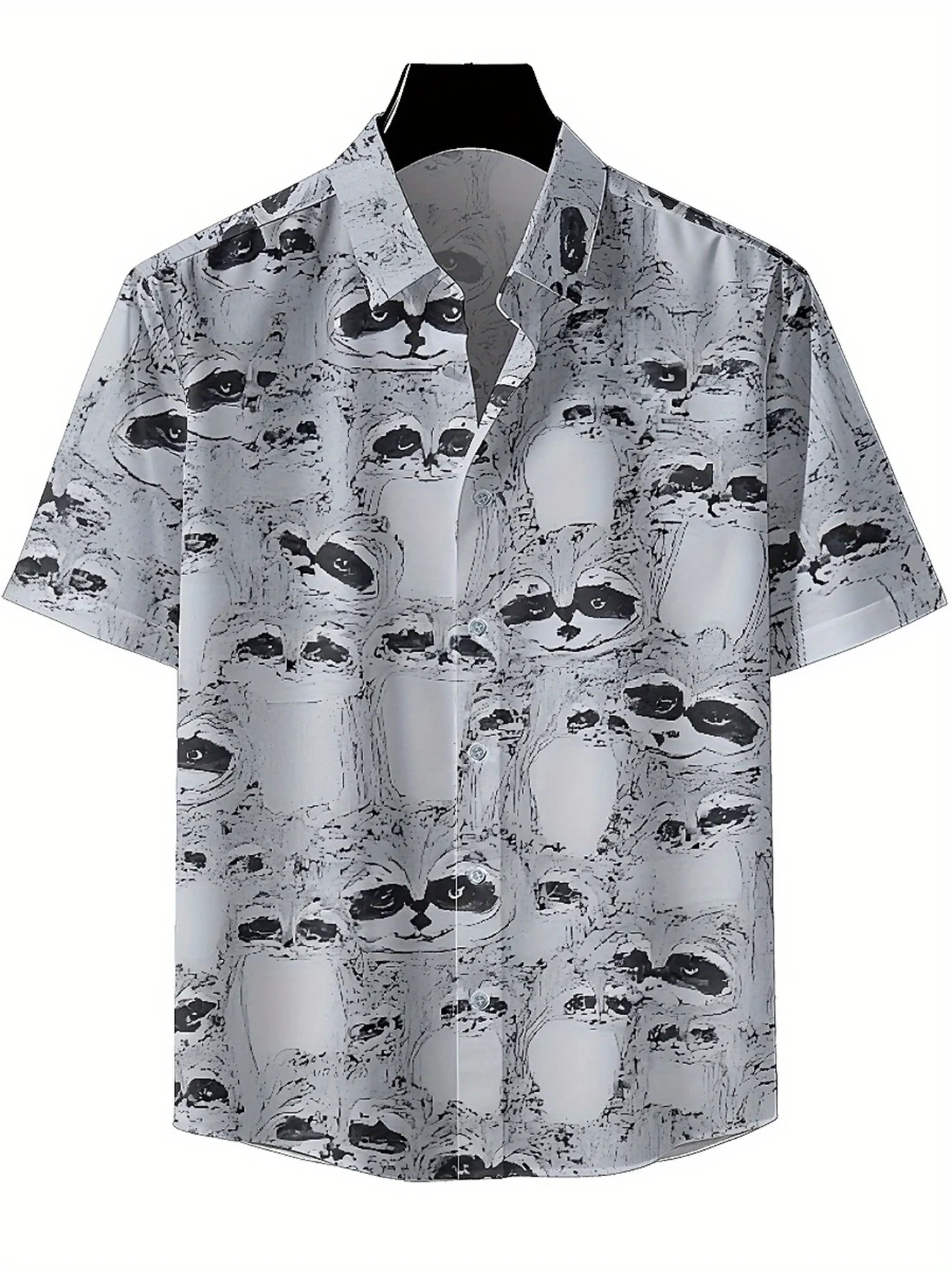 Мужские гавайские рубашки больших размеров с рисунком енота - Фотография_2