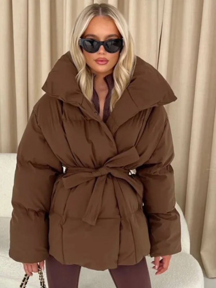 Сплошное цветное хлопковое пальто с лацканами - Фотография_6