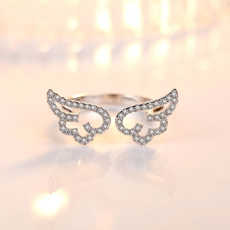 Новая мода из стерлингового серебра 925 пробы с крыльями ангела и стразами - Фотография_4