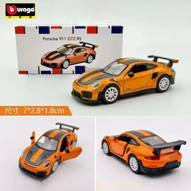 Burago 1:64 porsche 911 gt2 rs модель спортивного автомобиля из сплава - Фотография_4
