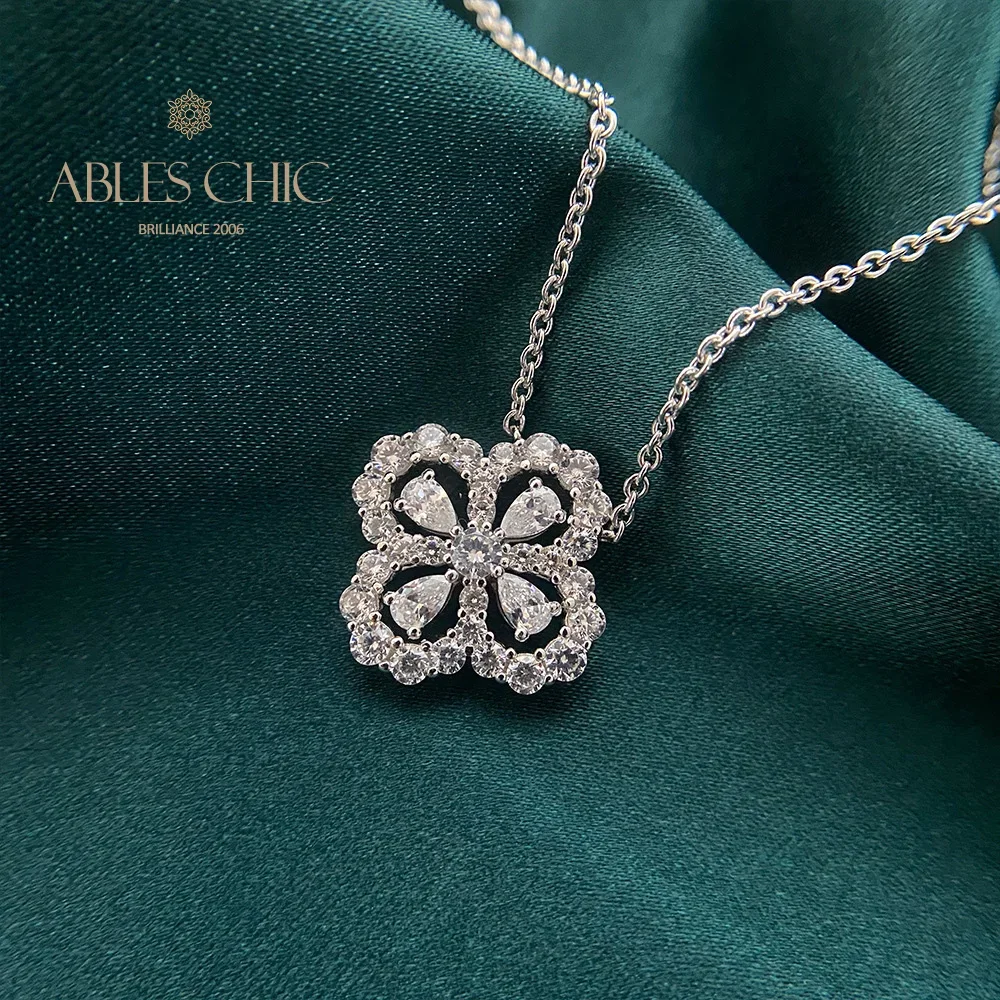Ables chic серебряный кулон с имитацией желтого берилла и клевера - Фотография_6