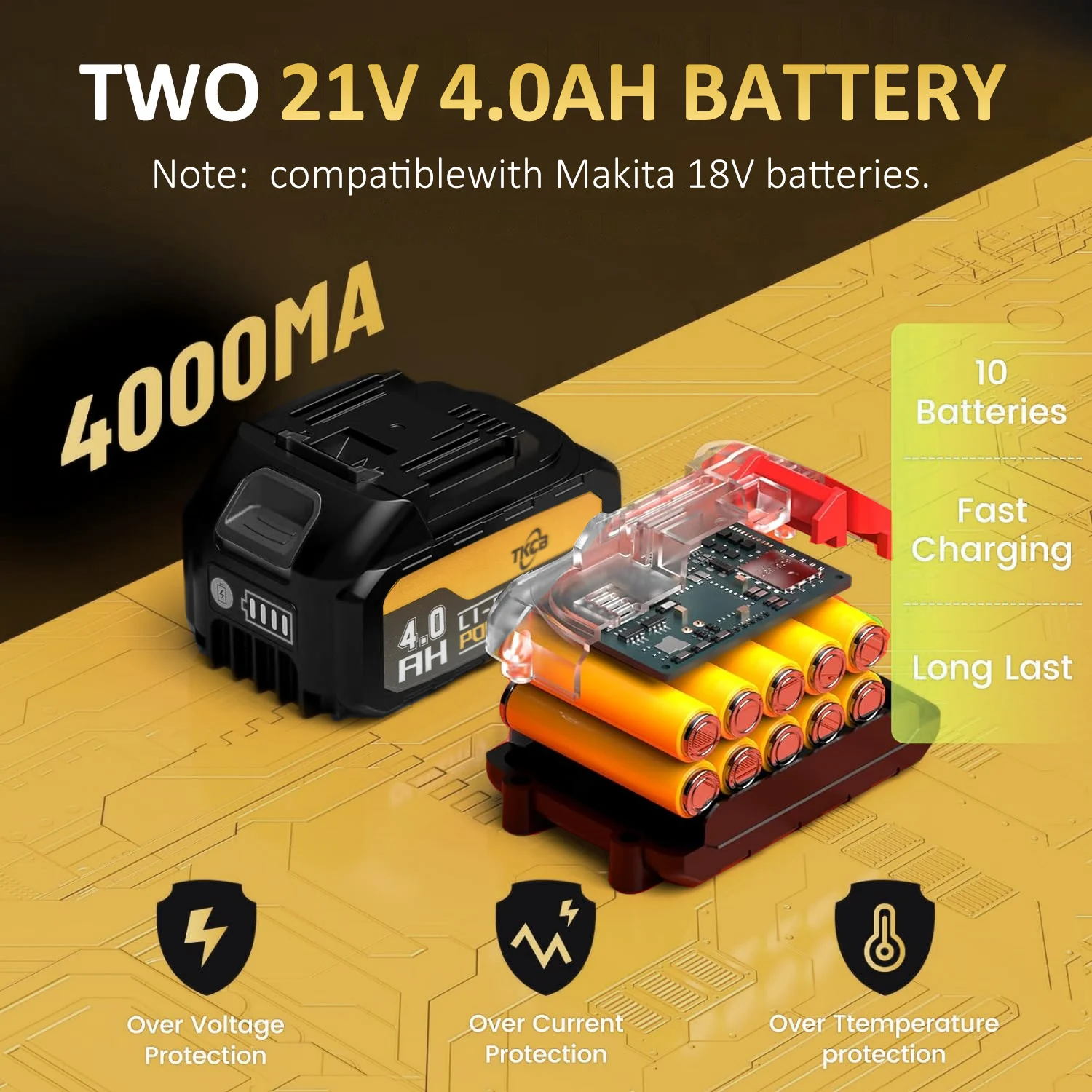 Безщітковий електричний ударний гайковерт із крутним моментом tkcb-520 n - Фотография_2