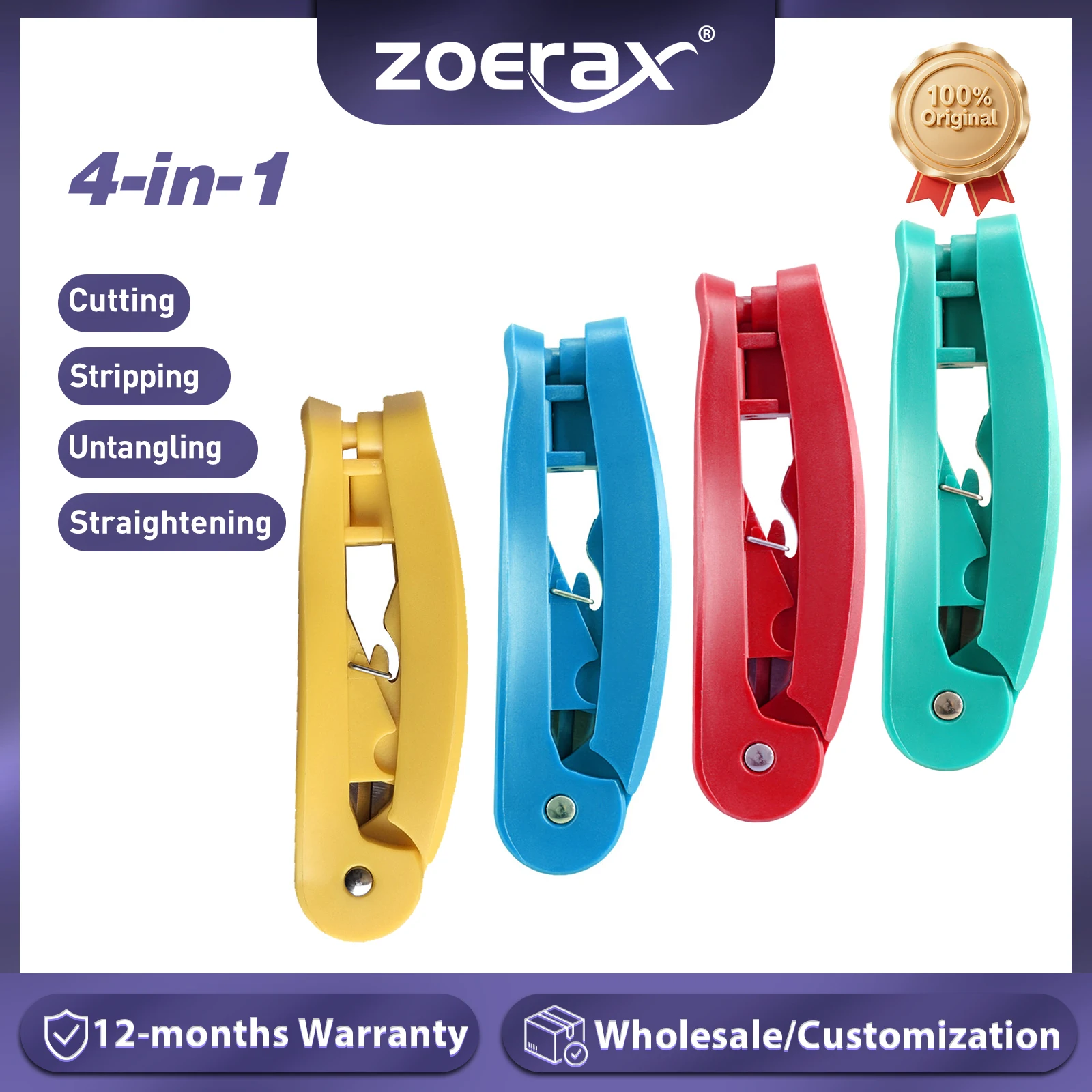 Инструмент для сетевого кабеля zoerax 4-в-1 rj45 с функциями резки