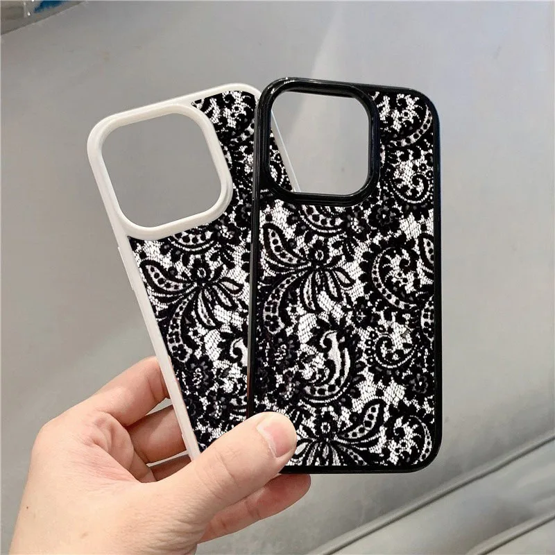 Черный чехол для телефона с кружевным - Фотография_4