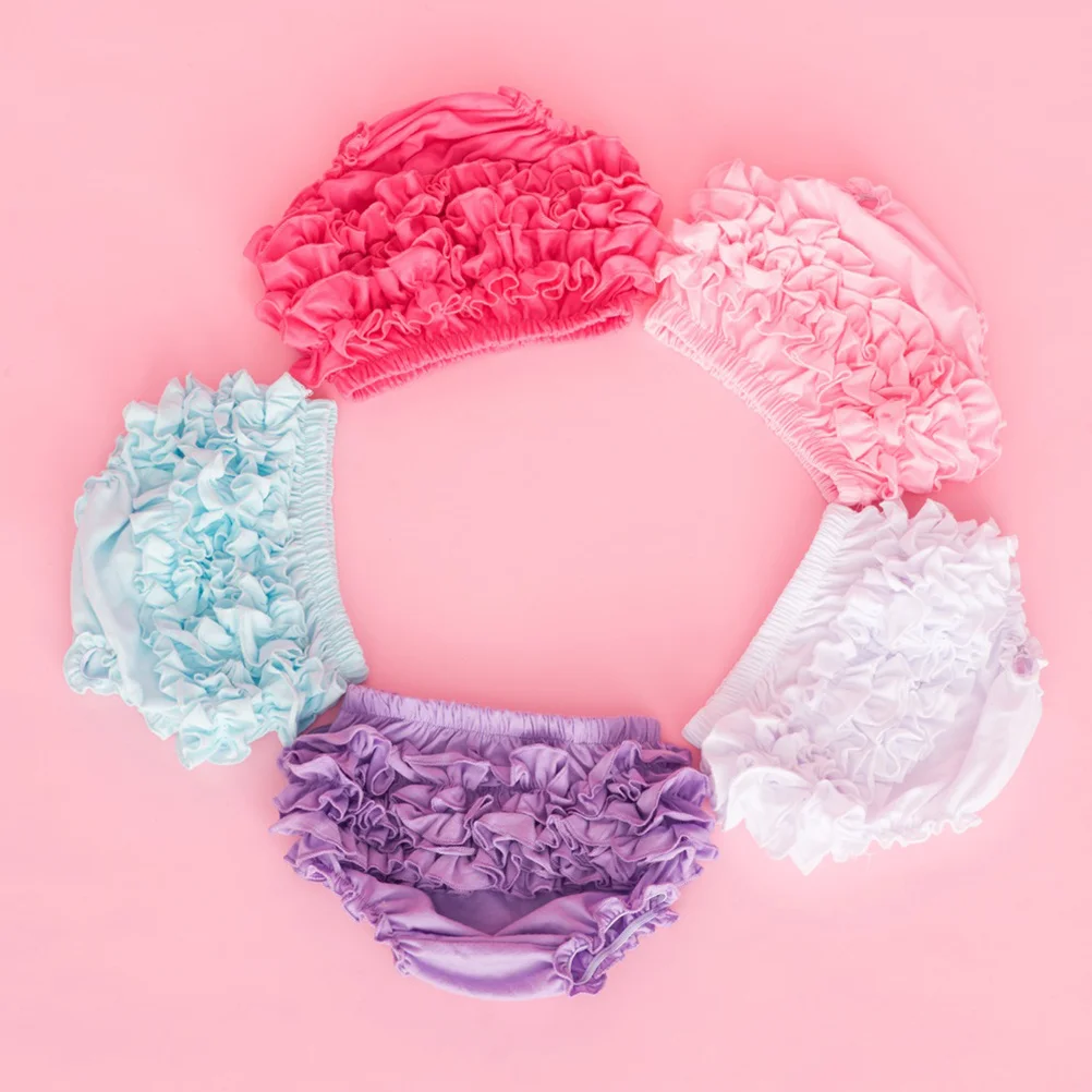 Трусики с хлопковой отделкой и рюшами для маленьких девочек - Фотография_6