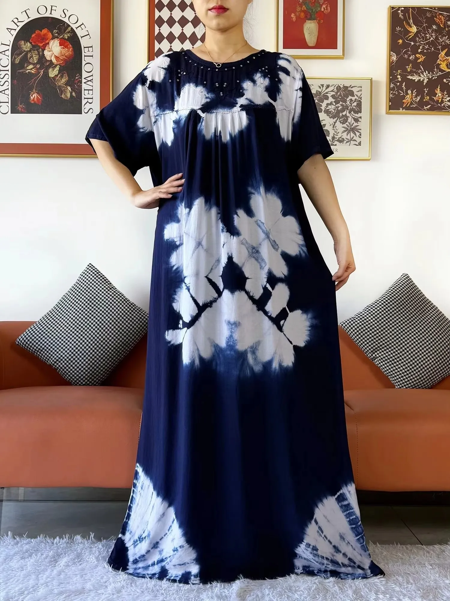 Последнее праздничное платье из хлопка с принтом - Фотография_5