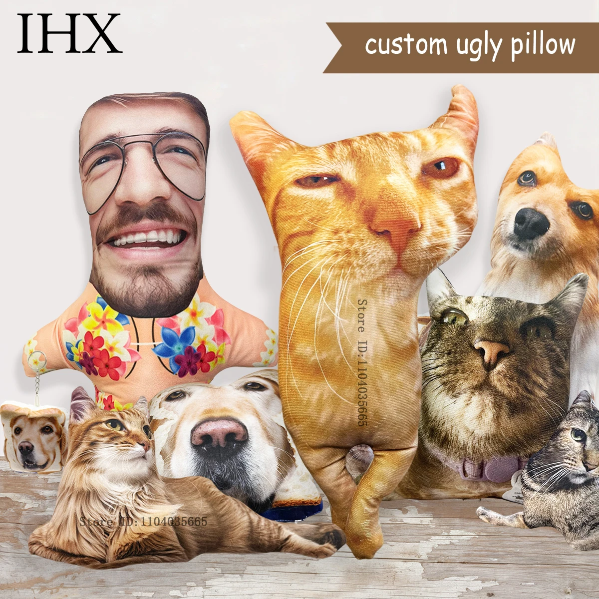 Ihx custom ugly pillow для друга или домашнего животного