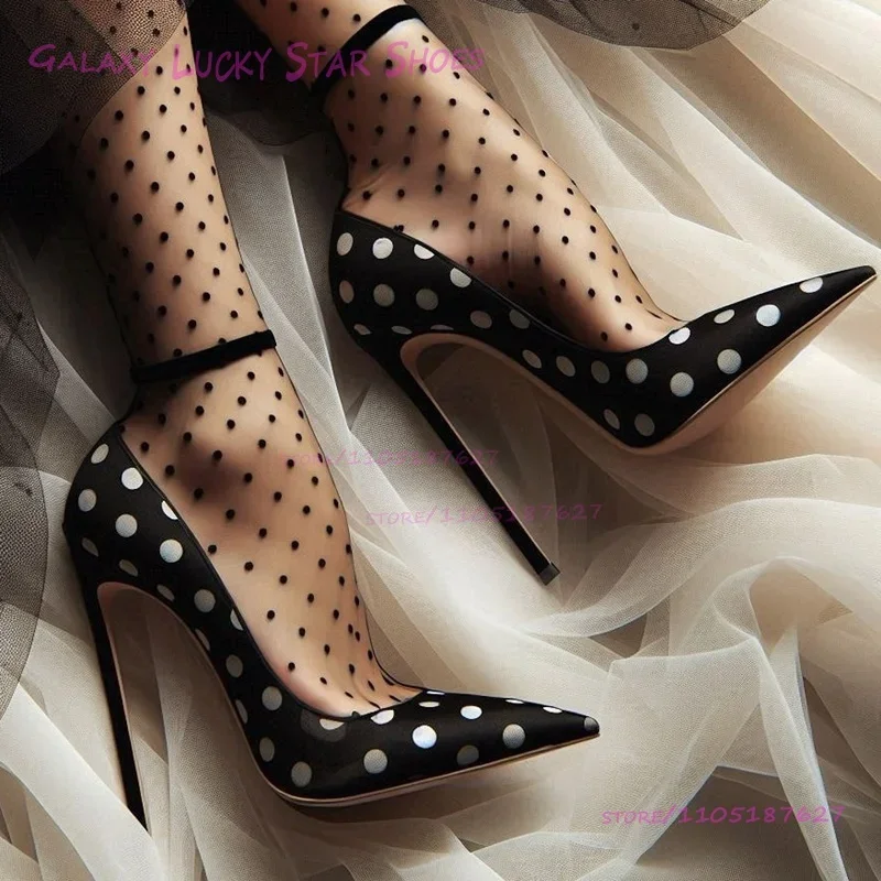 2026 черные настоящие белые атласные туфли-лодочки в пятнах для девочек