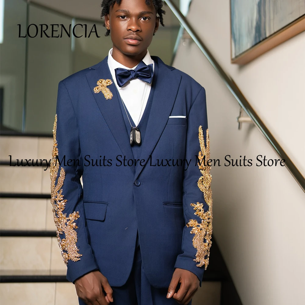 Loose applique men suits 3 pieces - Фотография_4