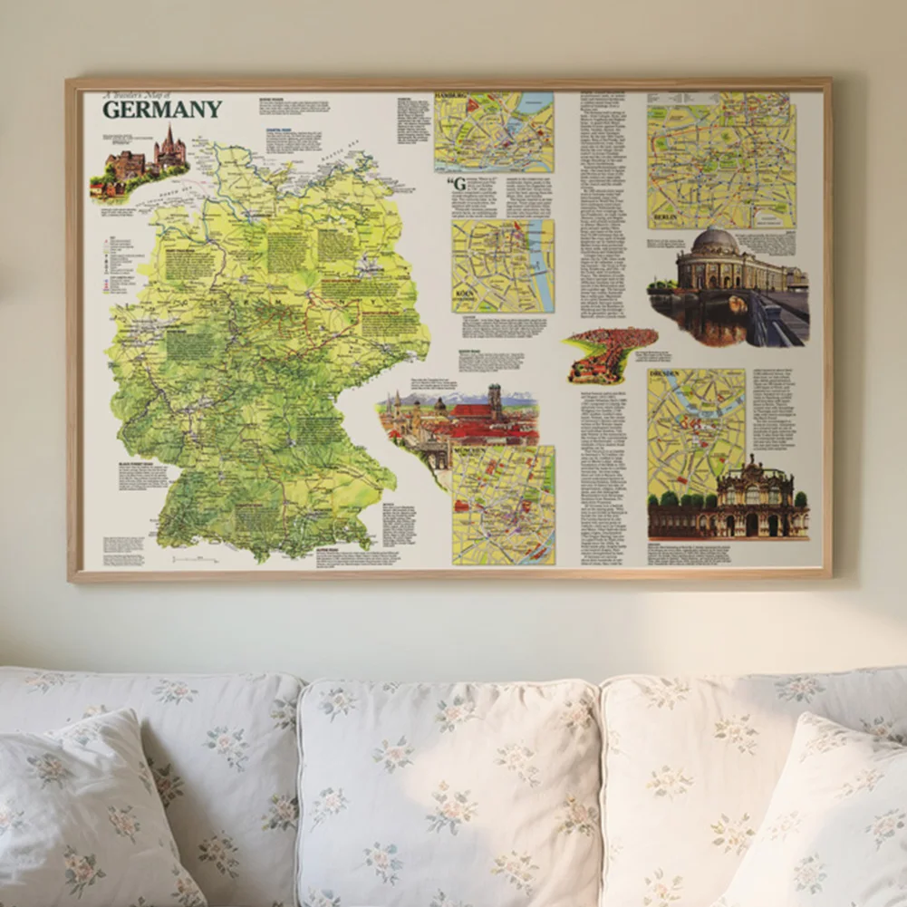 Ретро немецкая карта путешественника