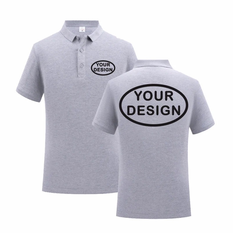 Летняя рубашка-поло из чистого хлопка с логотипом на заказ и вышивкой