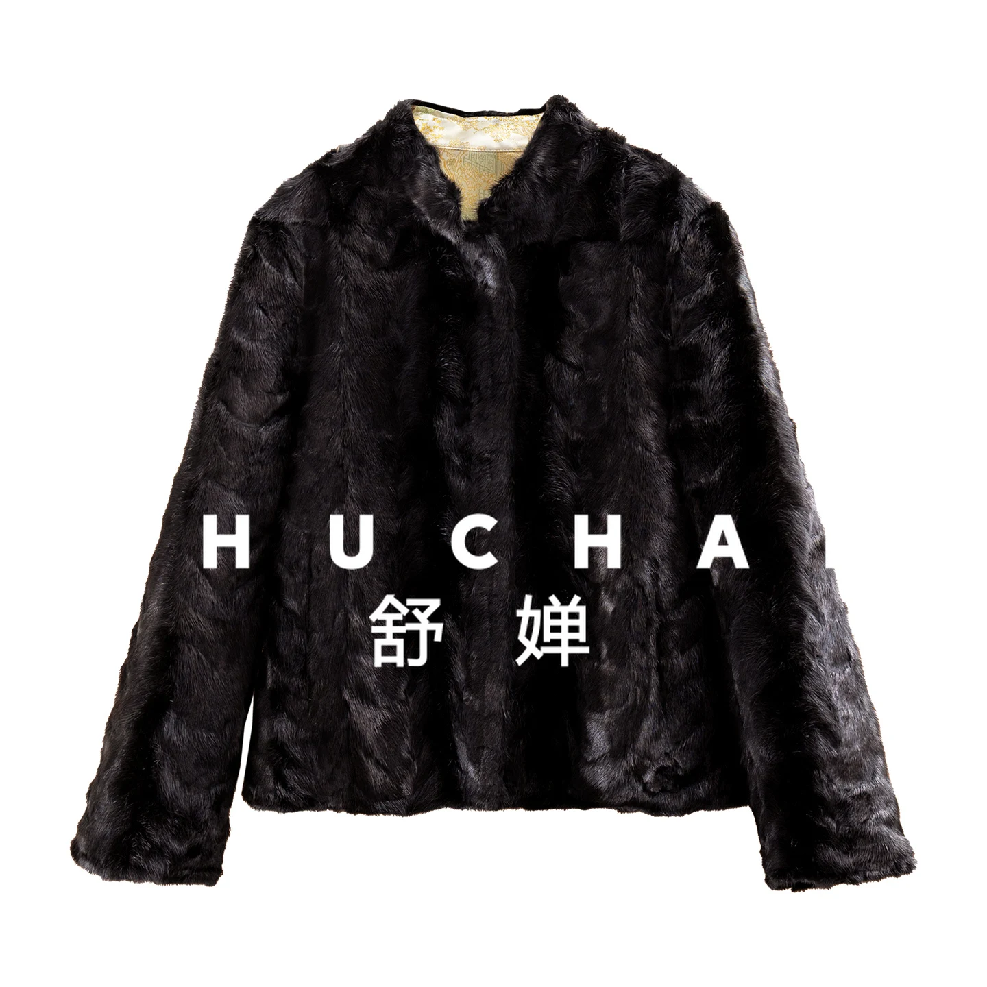 Норковая шуба с воротником-стойкой по обеих сторон