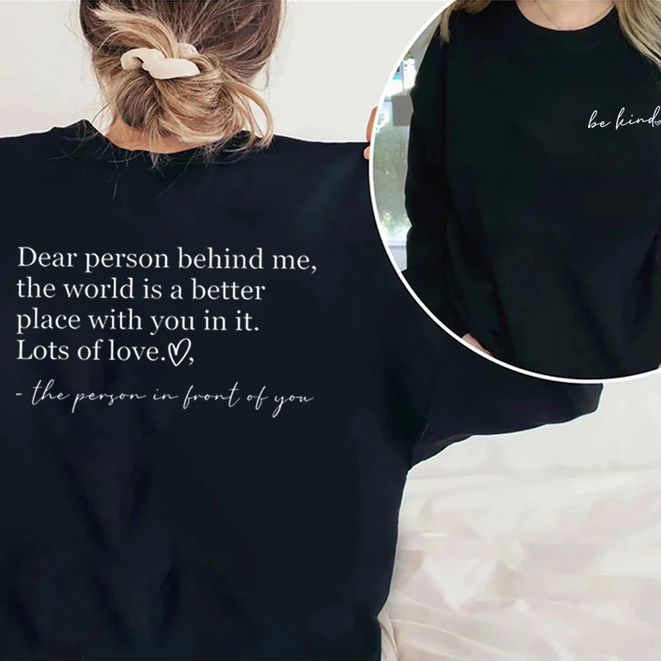 Толстовка dear person behind me для женщин и мужчин - Фотография_6