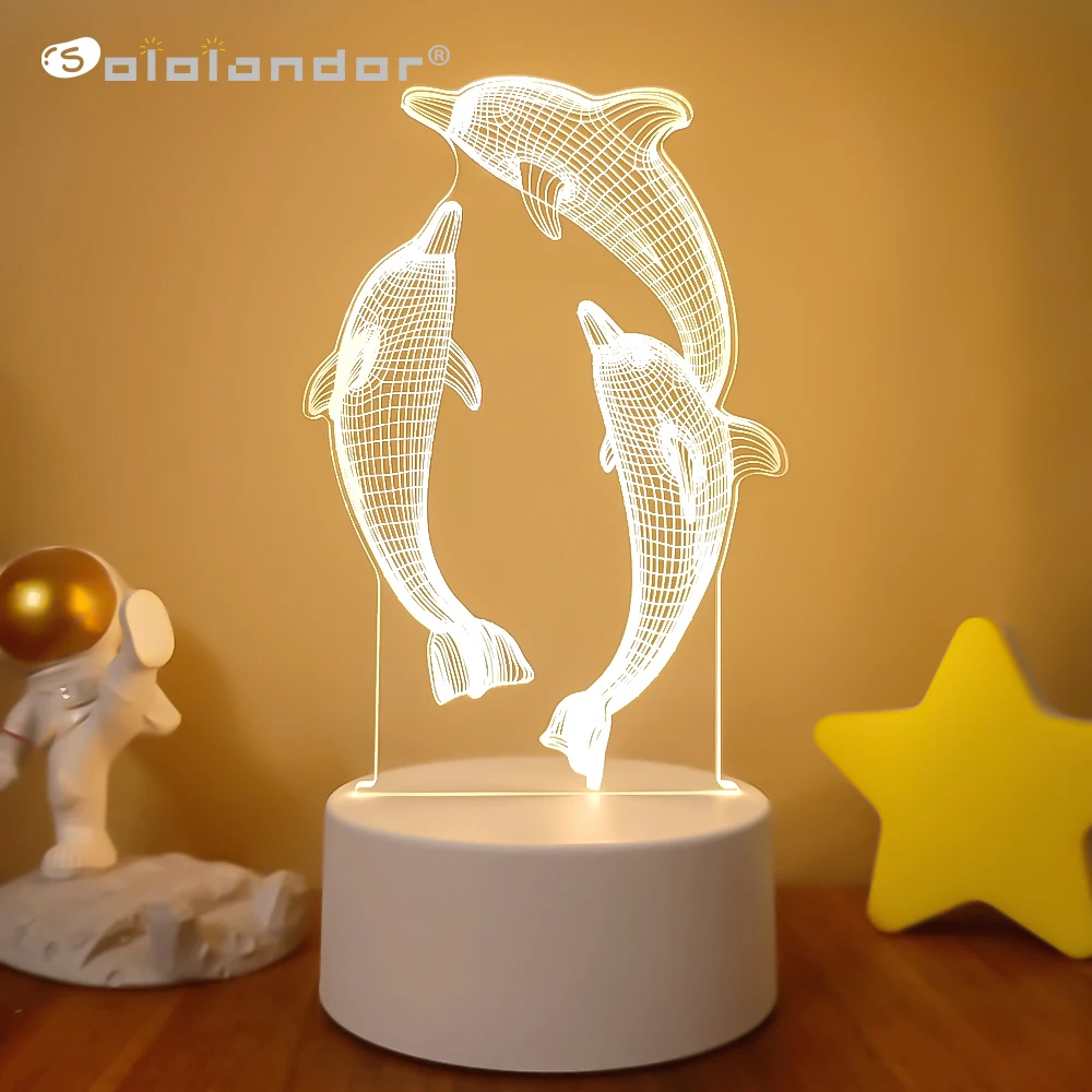 Акриловый светодиодный ночник 3d с питанием от usb
