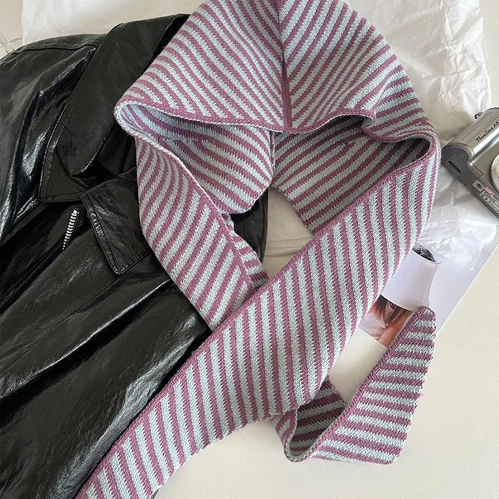 Женский полосатый шарф в стиле ретро - Фотография_3