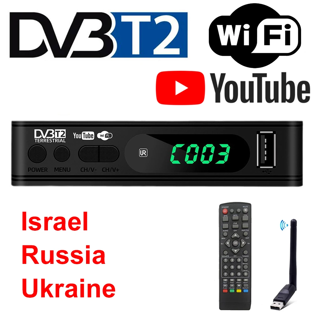 Dvb-t2 тв-тюнер 1080p hd термоприемник usb 2