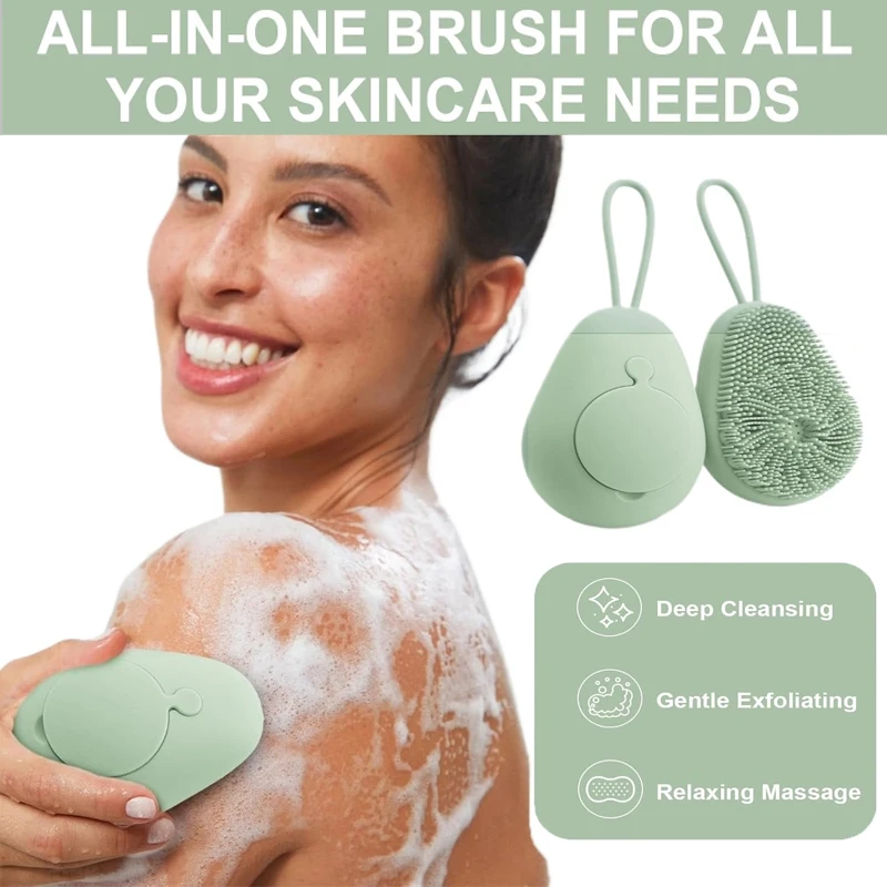 Силиконовый мягкий отшелушивающий скребок для душа и ванны - Фотография_3