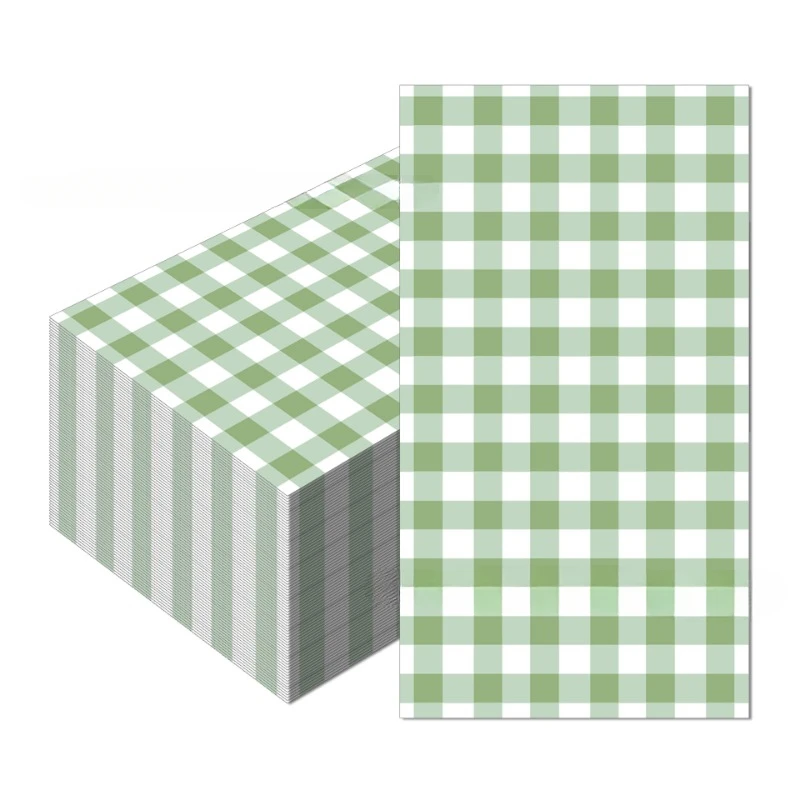 33*40 см, зеленая клетчатая свадебная длинная салфетка - Фотография_6