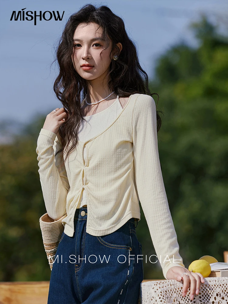 Mishow поддельные два вязаных топа для женщин - Фотография_4