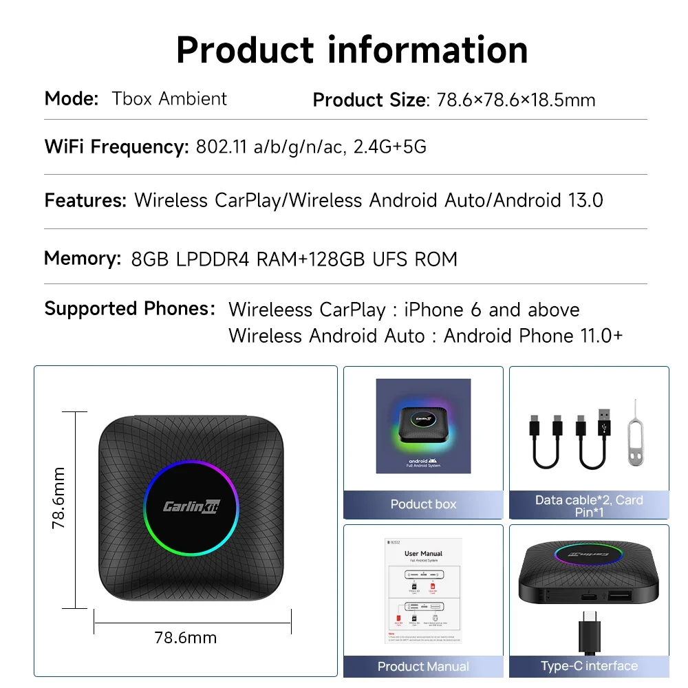 Carlinkit 8 гб беспроводной android - Фотография_3