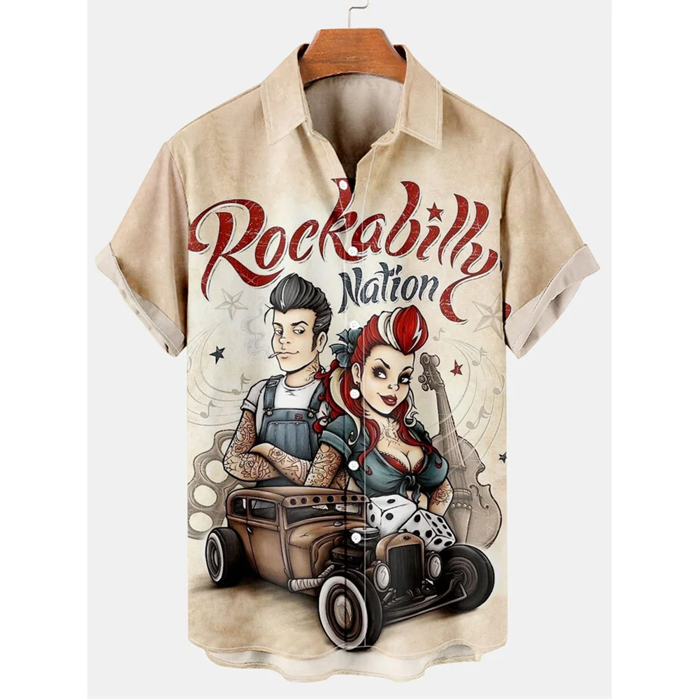 Гавайская новая мужская рубашка route 66 - Фотография_3