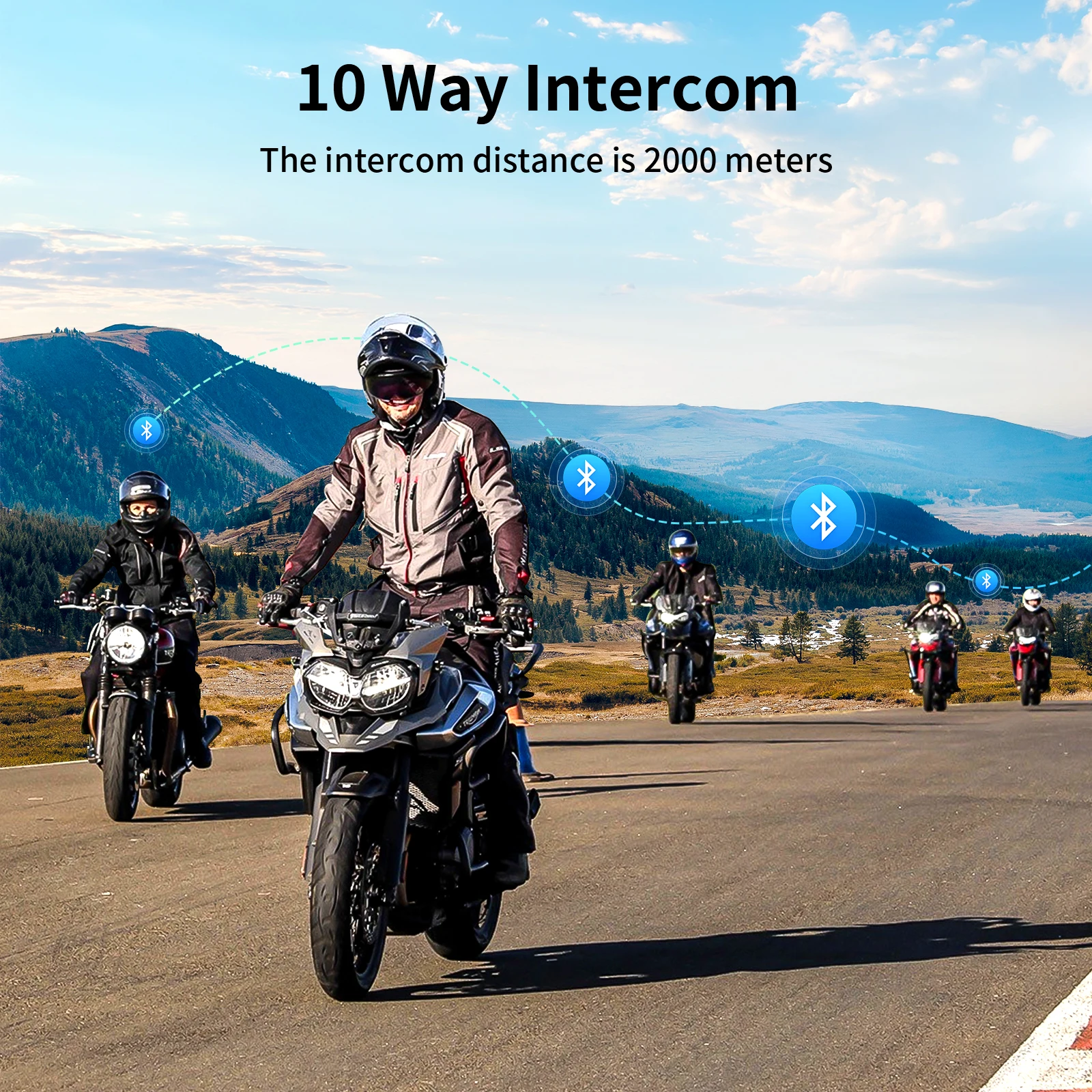 Bluetooth-гарнитура fodsports fx7 сетчатая для мотоциклетного шлема - Фотография_5