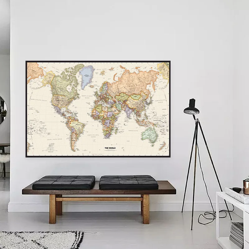 Карта мира на английском языке 225*150 см - Фотография_4