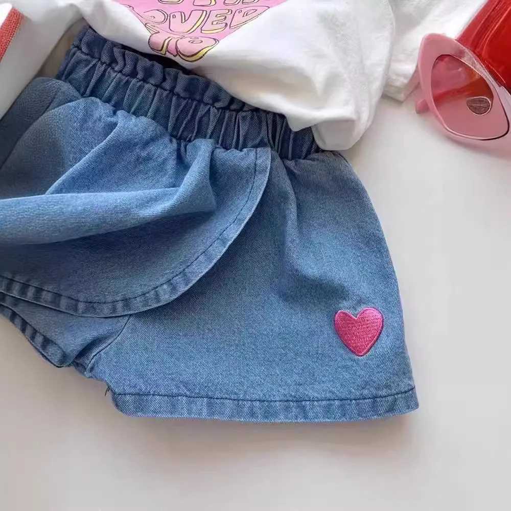 Года, милые джинсовые шорты для маленьких девочек - Фотография_3