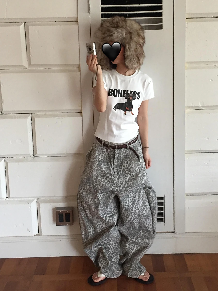 Reddachic женские джинсы с леопардовым принтом бойфренда y2k - Фотография_6