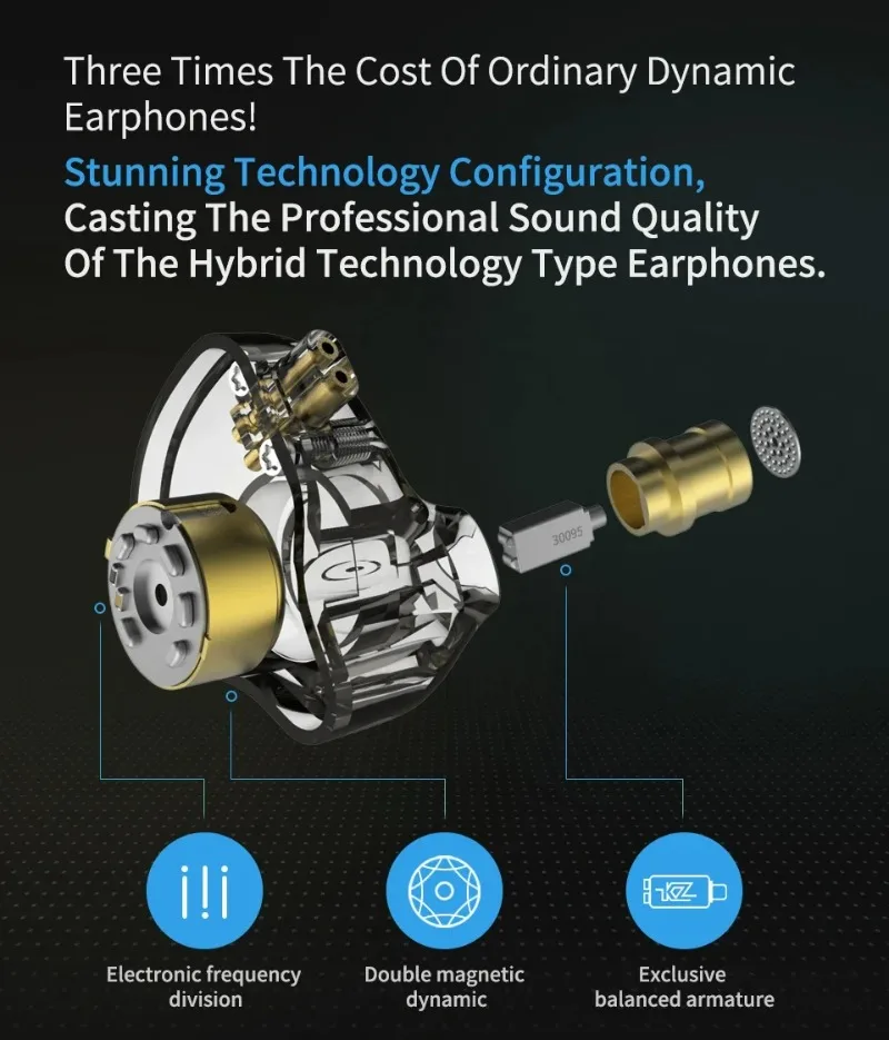 Kz zsn pro 1ba 1dd гибридные наушники-вкладыши - Фотография_4