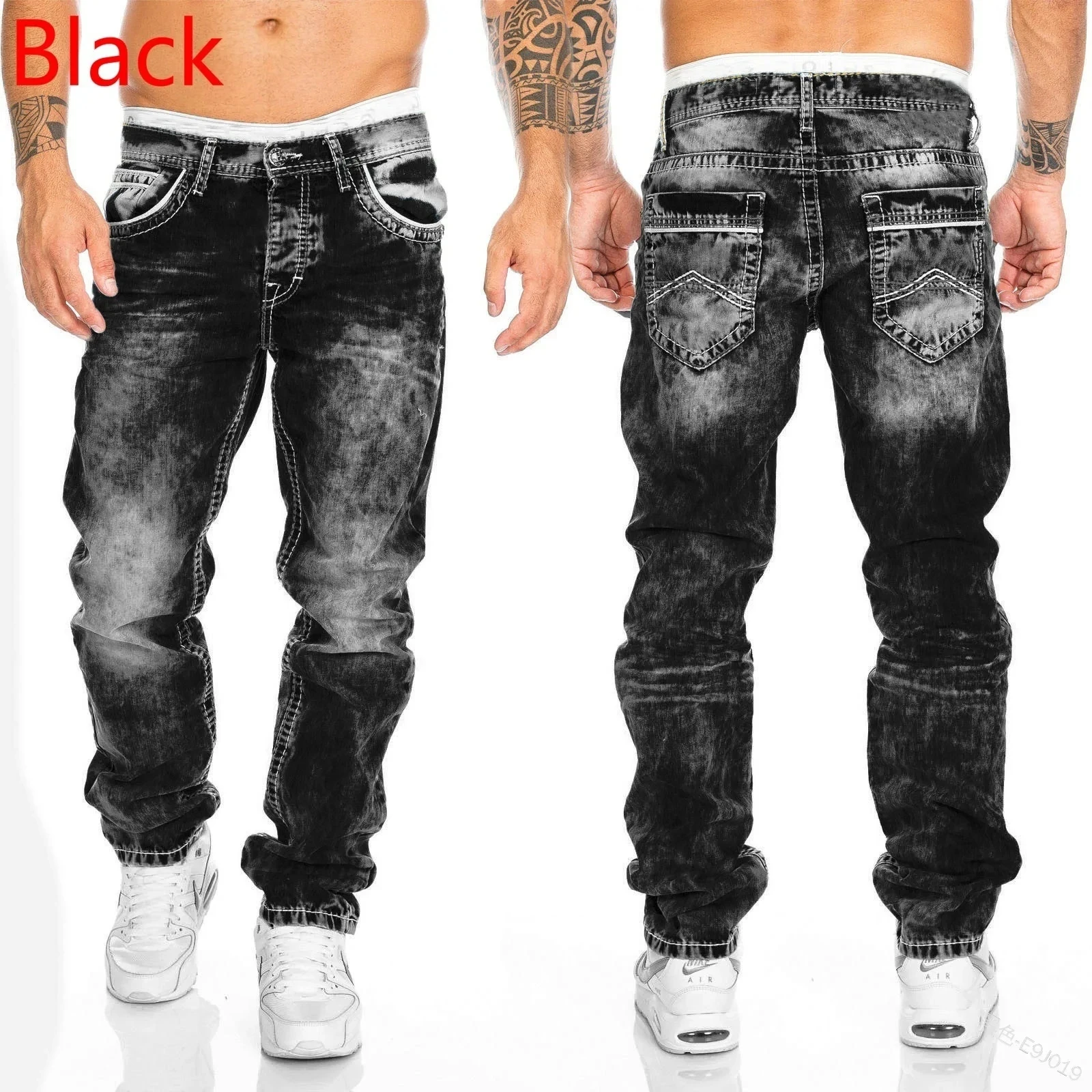 Мужские черные джинсы slim fit - Фотография_3