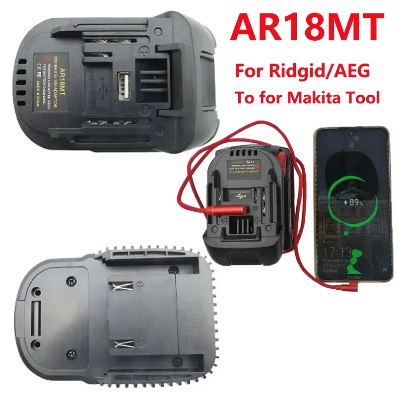 Преобразователь адаптера батареи ar18mt для ridgid для aeg 18 в