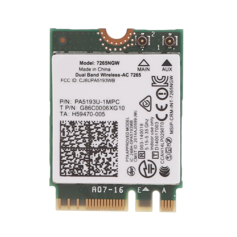 Беспроводная двухдиапазонная сетевая карта ac7265ngw 802.11ac wifi+bt4.2