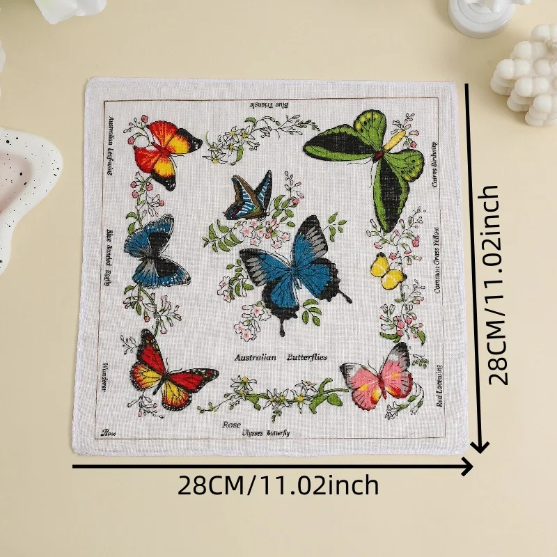 Комплект из 3 женских носовых платков из чистого хлопка с принтом - Фотография_6